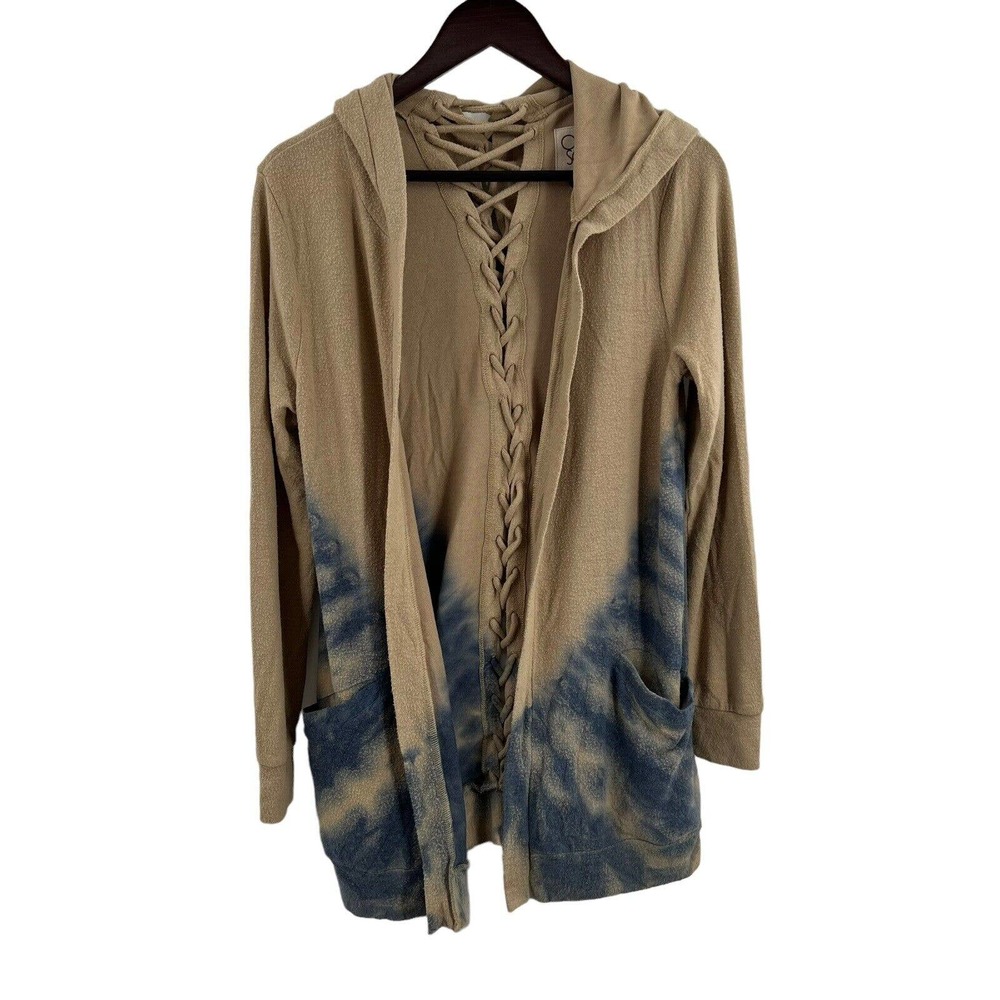 Chaser‎ Lace Back Beige Open Front Cardigan Medium New